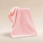 Premium Candy Striped Coral Velvet Towel